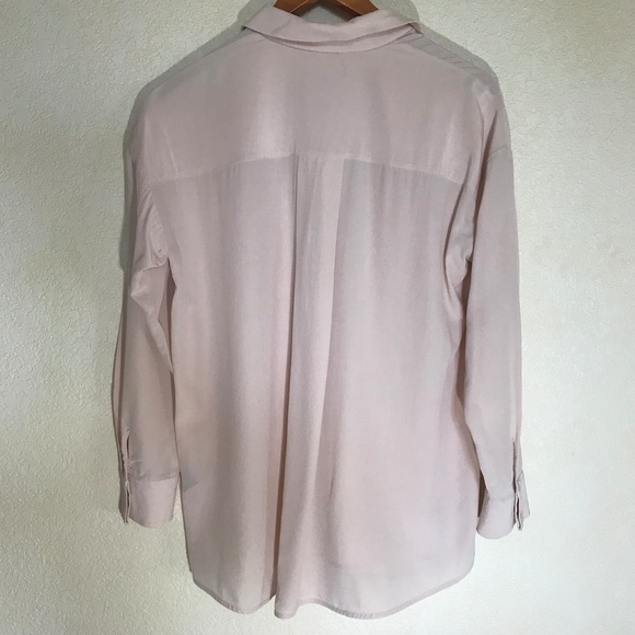 Lafayette 148 Baby Pink Silk Button Down Blouse - Picture 3 of 5